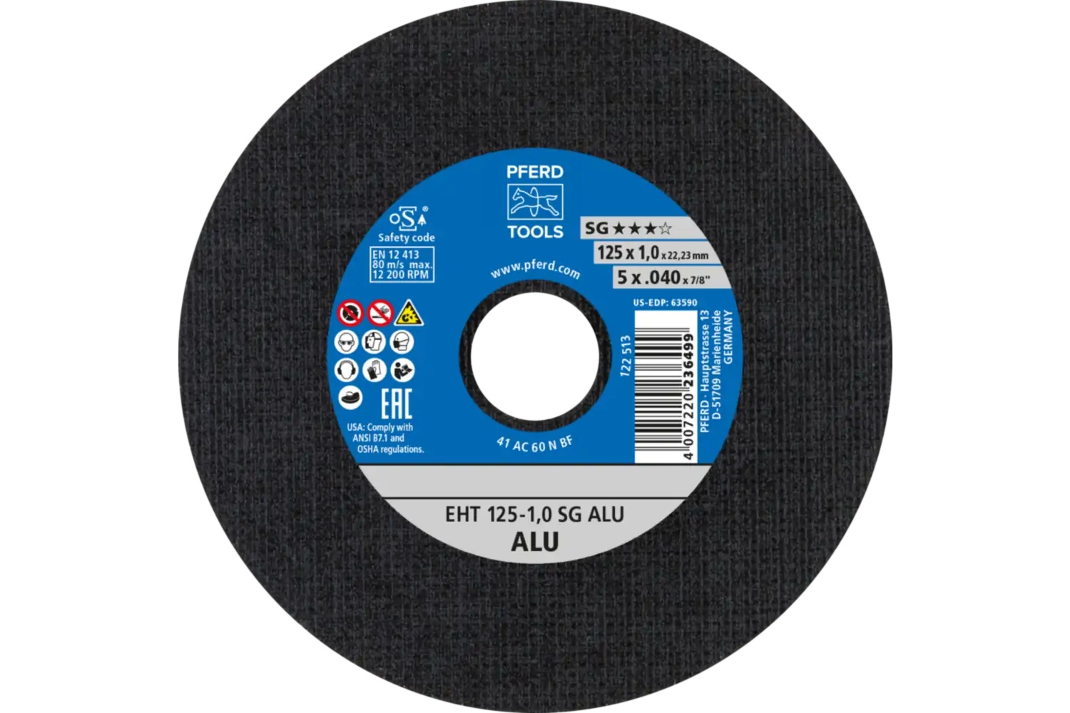 Picture of Pferd Cut-Off Wheel, 5" X .040 X 7/8, Sg Alu, T1, Aluminum Oxide